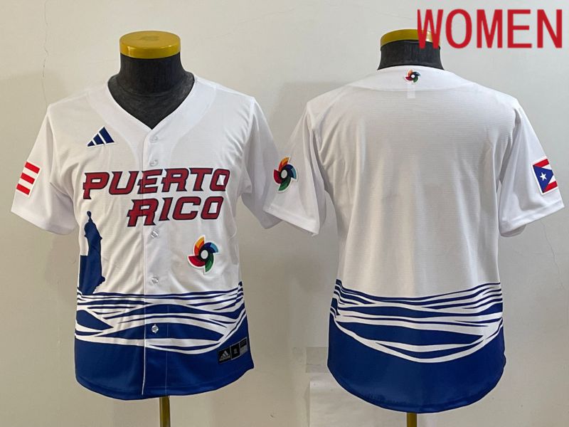 Women 2023 World Cub Blank White MLB Jersey3